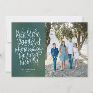 Festiva Tarjeta de Navidades de fotografía religiosa con v