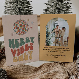 Festiva Tarjeta de Navidades de fotografía retro sólo con 