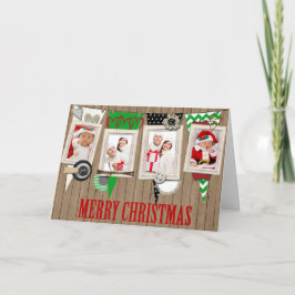 Festiva Tarjeta de Navidades de fotografía rústicos por pa