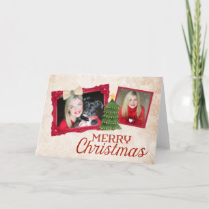 Festiva Tarjeta de Navidades de fotografía Shabby Chic