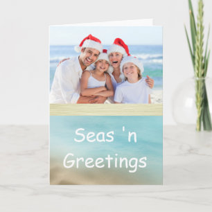 Festiva Tarjeta de Navidades de fotografía tropical de pla
