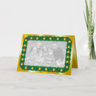 Festiva Tarjeta de Navidades de fotografías doradas