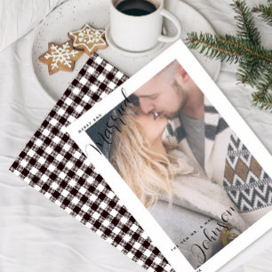 Festiva Tarjeta de Navidades de fotos con escritura de esc