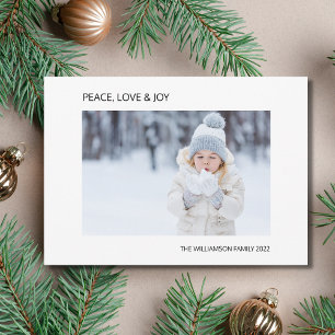 Festiva Tarjeta de Navidades de fotos de amor de Joy Peace