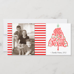 Festiva Tarjeta de Navidades de fotos de banda de caramelo