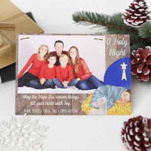 Festiva Tarjeta de Navidades de fotos de Barnwood Manger H
