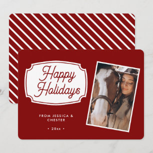 Festiva Tarjeta de Navidades de fotos de caballos ecuestre