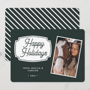 Festiva Tarjeta de Navidades de fotos de caballos ecuestre