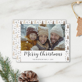 Festiva Tarjeta de Navidades de fotos de escritura navideñ