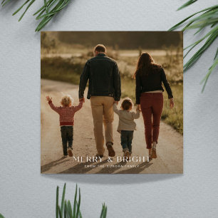 Festiva Tarjeta de Navidades de fotos de familia Rustic Me