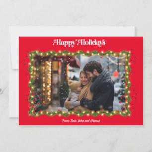 Festiva Tarjeta de Navidades de fotos de Happy Holidays Ho