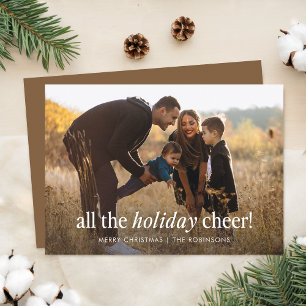 Festiva Tarjeta de Navidades de fotos de la familia Rustic
