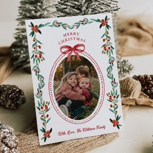 Festiva Tarjeta de Navidades de fotos de la vegetación de