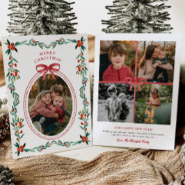 Festiva Tarjeta de Navidades de fotos de la vegetación de 