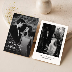 Festiva Tarjeta de Navidades de fotos de merry y casados