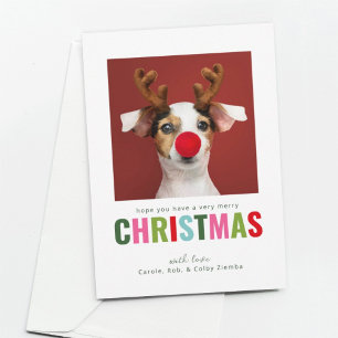 Festiva Tarjeta de Navidades de fotos de perros Mascotas c