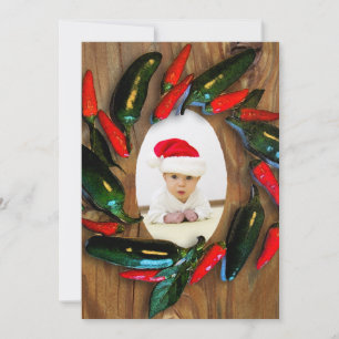 Festiva Tarjeta de Navidades de fotos de pimientos calient