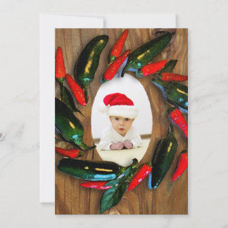 Festiva Tarjeta de Navidades de fotos de pimientos calient