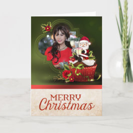 Festiva Tarjeta de Navidades de fotos de Santa