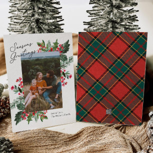 Festiva Tarjeta de Navidades de fotos de Seasons Greetings