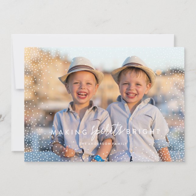 Festiva Tarjeta de Navidades de fotos de WINTER FLURRIES (Anverso)