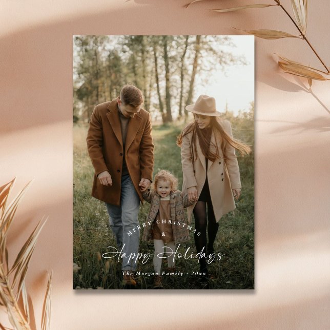 Festiva Tarjeta de Navidades de fotos familiares de Script (Subido por el creador)