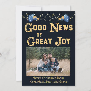 Festiva Tarjeta de Navidades de fotos Good News of Great J
