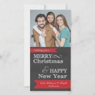 Festiva Tarjeta de Navidades de fotos navideñas de Chalkbo