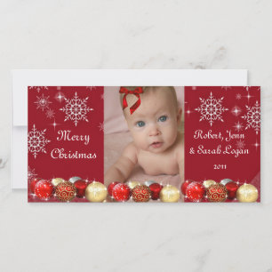 Festiva Tarjeta de Navidades de fotos, Personalizado, lind