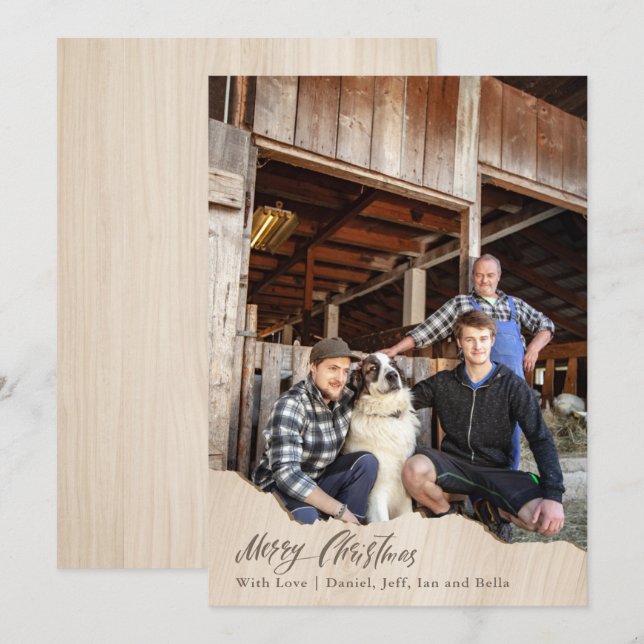 Festiva Tarjeta de navidades de fotos Tarjeta de Navidades (Anverso / Reverso)