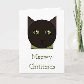 Festiva Tarjeta de Navidades de gato negro personalizado