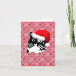 Festiva Tarjeta de Navidades de gatos "Dios descanse, seño