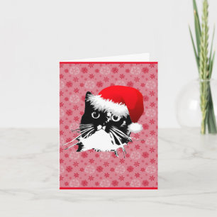Festiva Tarjeta de Navidades de gatos "Dios descanse, seño
