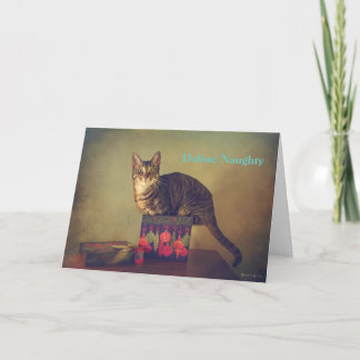 Festiva Tarjeta de Navidades de gatos traviesos