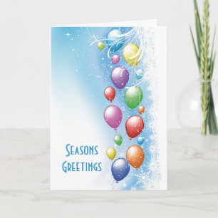 Festiva Tarjeta de Navidades de globos coloridos
