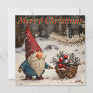 Festiva Tarjeta de Navidades de Gnome capáz