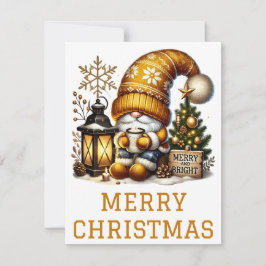 Festiva Tarjeta de Navidades de Gnome Cute