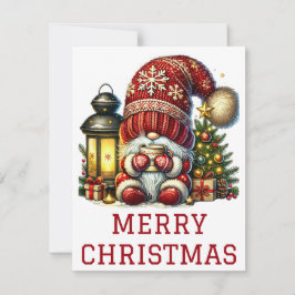 Festiva Tarjeta de Navidades de Gnome Cute