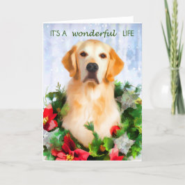 Festiva Tarjeta de Navidades de Golden Retriever