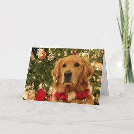 Festiva Tarjeta de Navidades de Golden Retriever