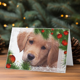 Festiva Tarjeta de Navidades de Golden Retriever