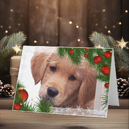 Festiva Tarjeta de Navidades de Golden Retriever