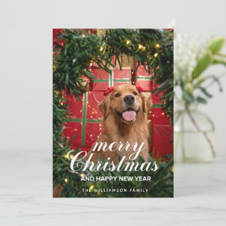 Festiva Tarjeta de Navidades de Golden Retriever