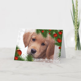 Festiva Tarjeta de Navidades de Golden Retriever - Cachorr