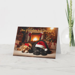 Festiva Tarjeta de Navidades de Golden Retriever y Newfie