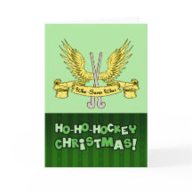 Tarjeta de Navidades de golf de hockey sobre hierb