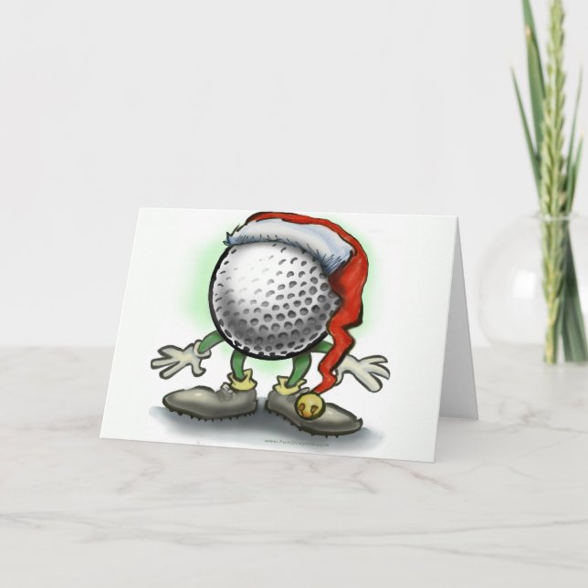Festiva Tarjeta de Navidades de Golfer (Anverso)