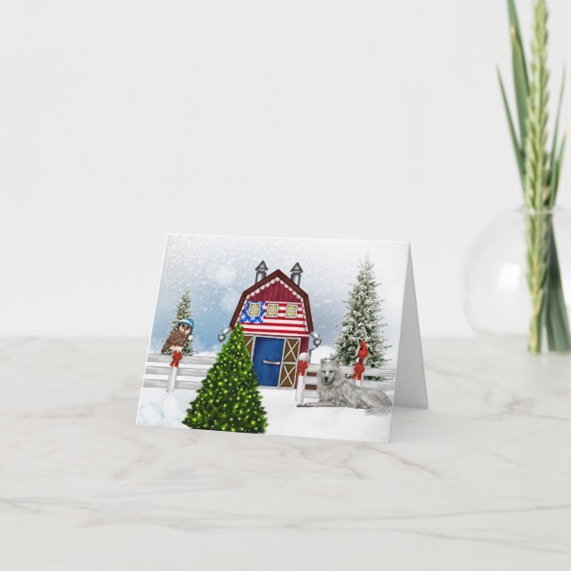 Festiva Tarjeta de Navidades de granja (Anverso)