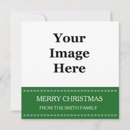 Festiva tarjeta de Navidades de green photo square. Añadir