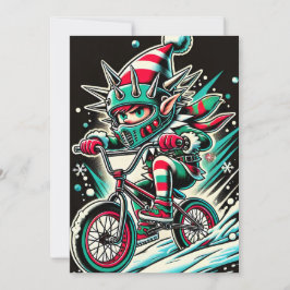 Festiva Tarjeta de Navidades de Guay Dirt Bike Elf para ni